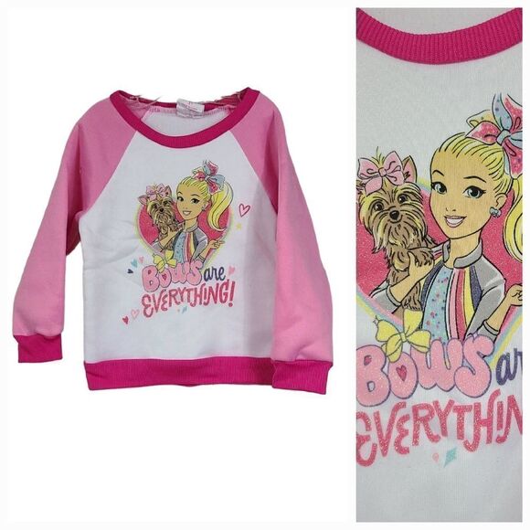 Jojo Siwa Toddler Girl 3T BOWS Everything Pink Sweatshirt Long Sleeve Fleece - Picture 1 of 8